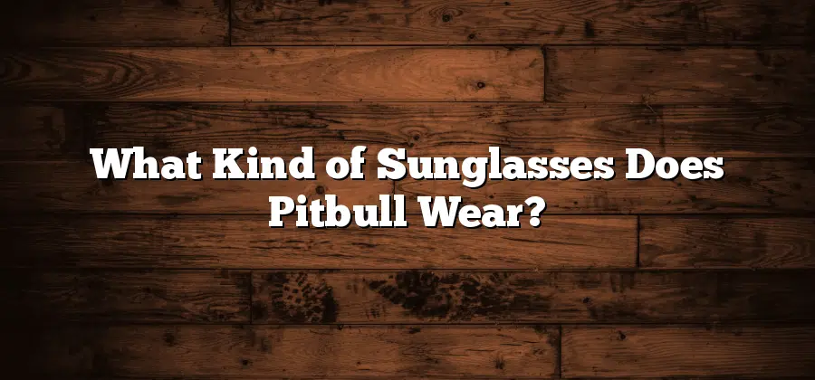 What Kind of Sunglasses Does Pitbull Wear?