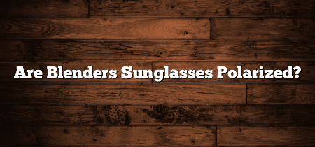 Are Blenders Sunglasses Polarized?