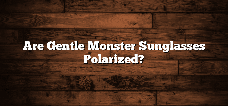 Are Gentle Monster Sunglasses Polarized?