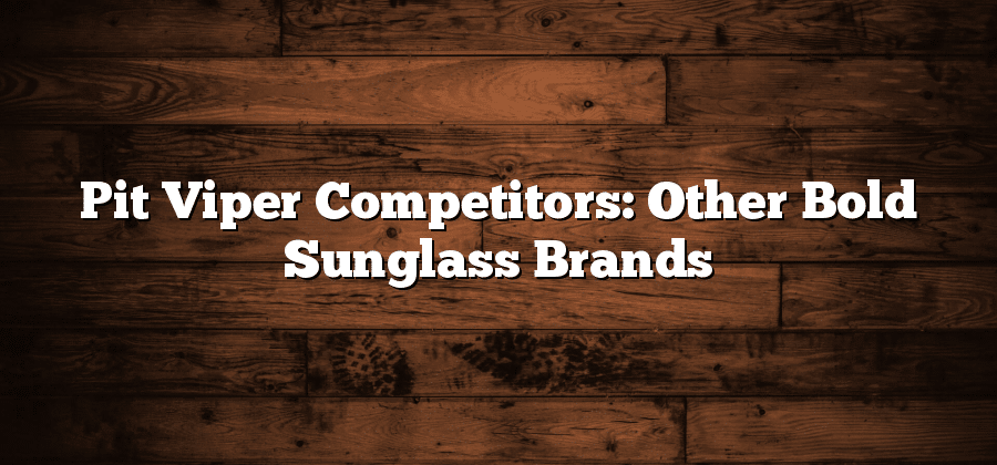 Pit Viper Competitors: Other Bold Sunglass Brands