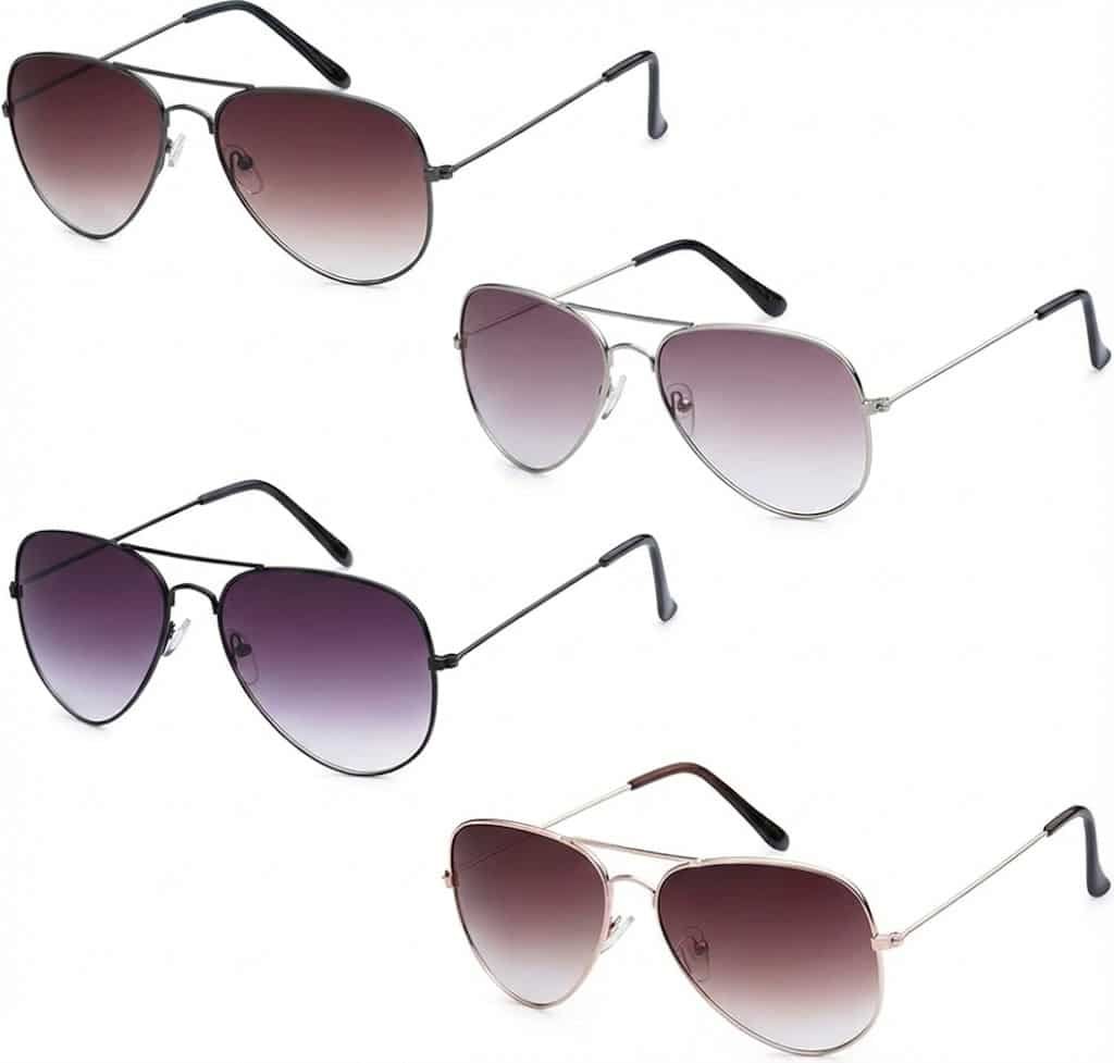 Aviator Sunglasses (4-Pack) with 100% UV Protection