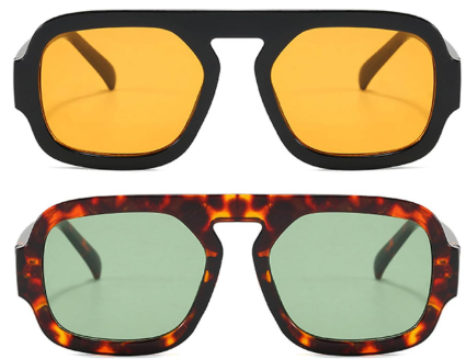 Trendy Square Aviator Sunglasses for Women